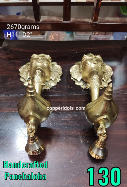 Prasiddh copper idols present ganesha wall hanging deepam pair