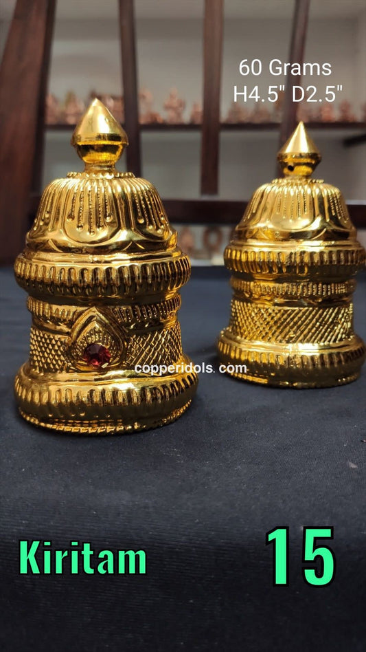 Prasiddh copper idols present brass crown gold plated