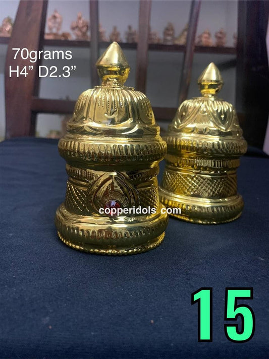 Prasiddh copper idols present brass gold plated kirita ( crown )