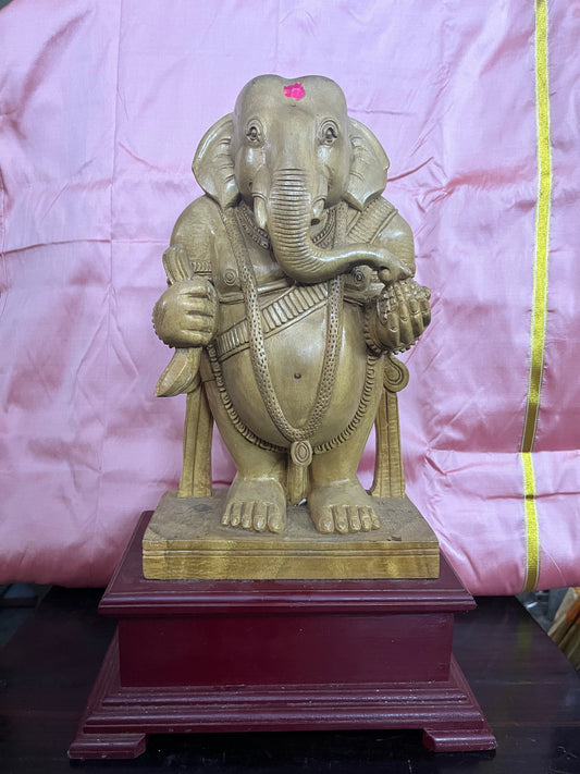 Indian Antique Store Gowdon presents vintage ganesha idol made of Shivani wood