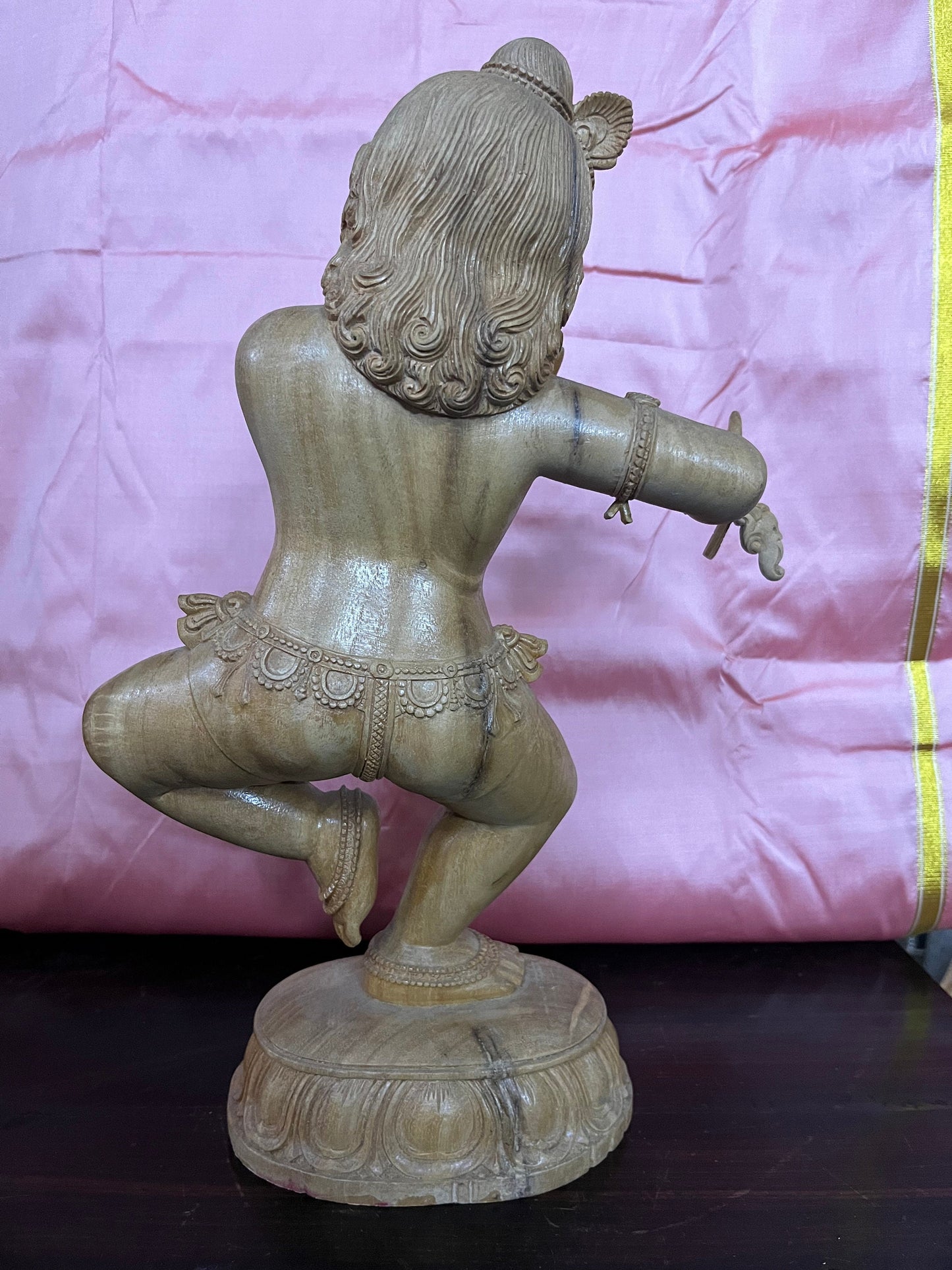 Indian Antique Store Gowdon presents wooden Krishna idol made of Shivani wood