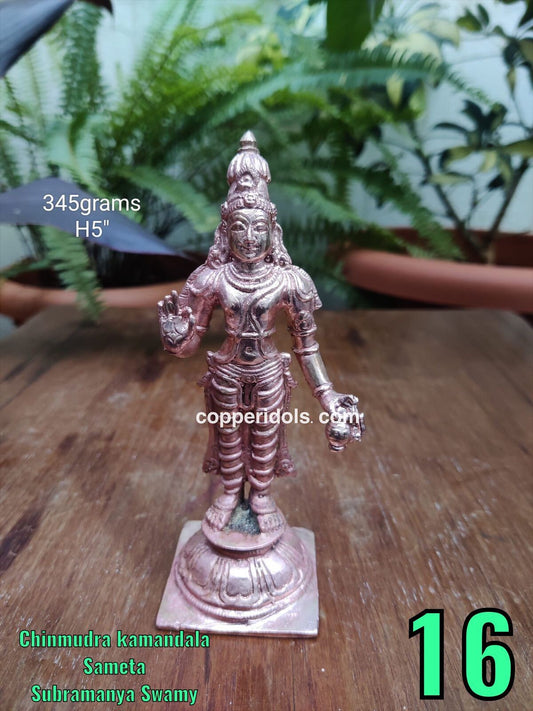 Prasiddh copper idols present copper idol of chinmudra kamandala Subramanya swamy