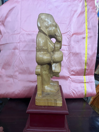 Indian Antique Store Gowdon presents vintage ganesha idol made of Shivani wood