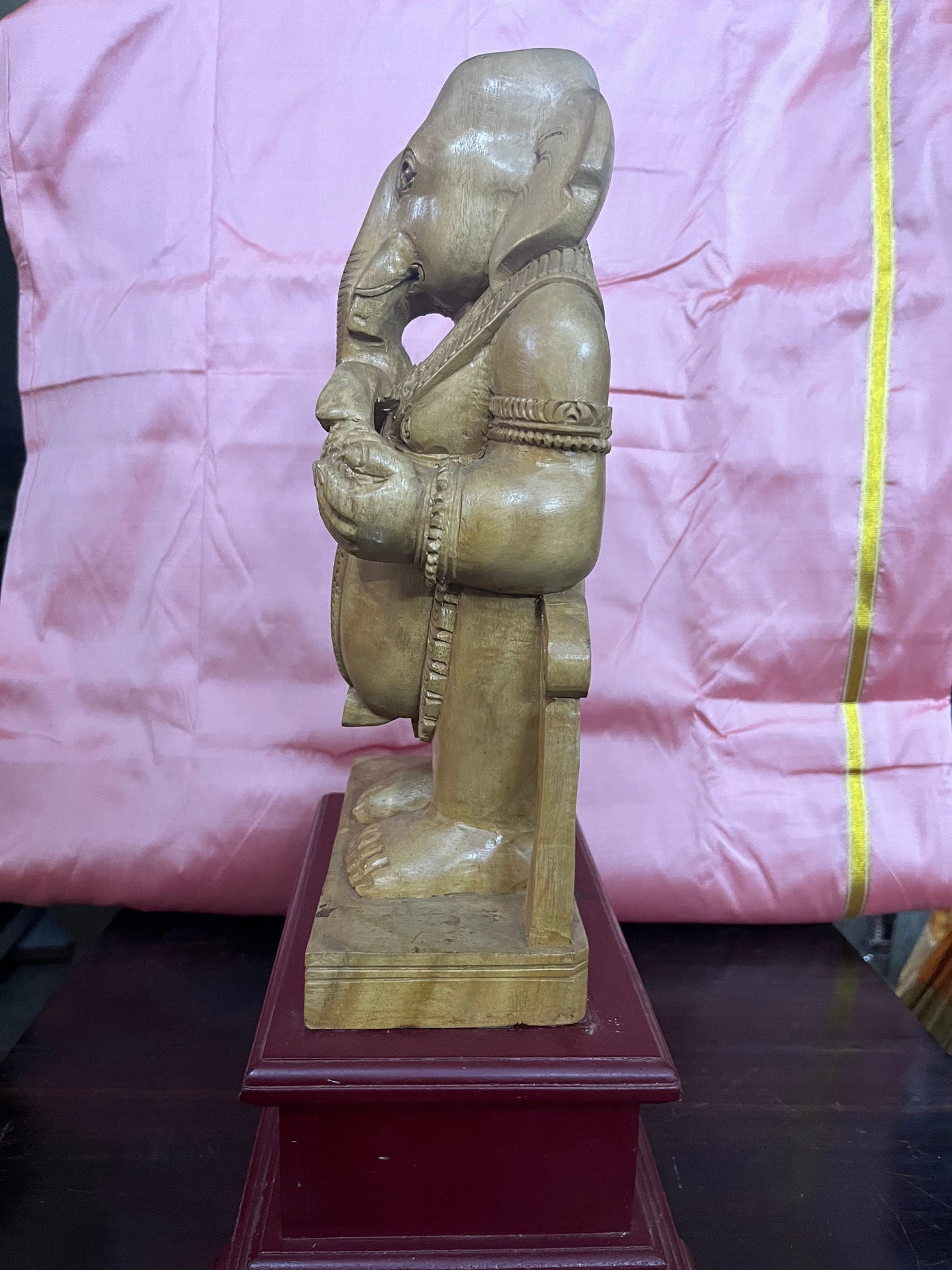 Indian Antique Store Gowdon presents vintage ganesha idol made of Shivani wood