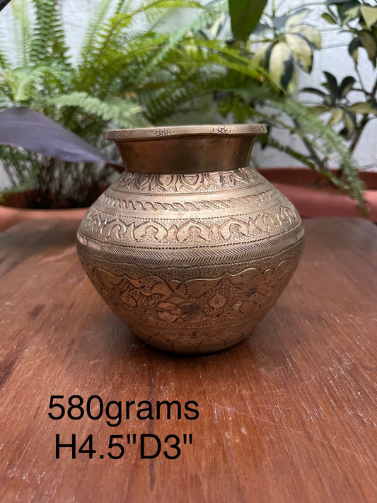 Indian antique store present brass design pot