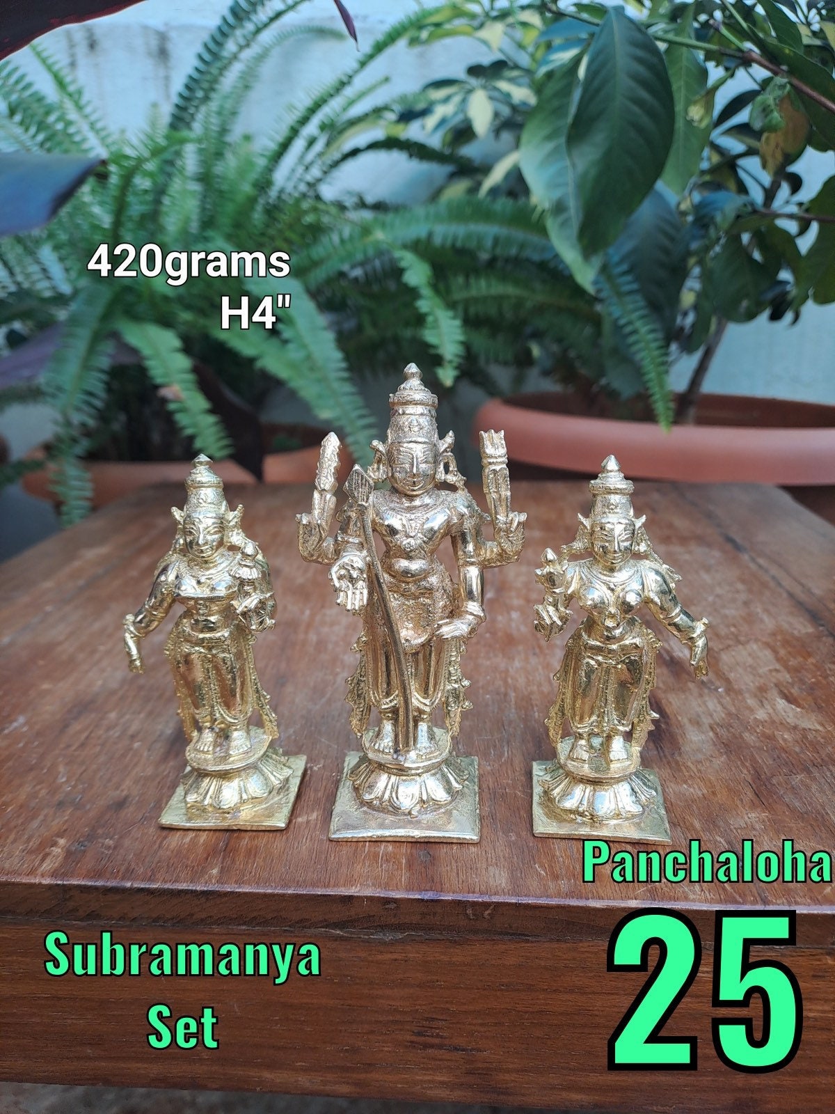 Prasiddh copper idols present Panchaloha idol of Subramanya with valli devasena