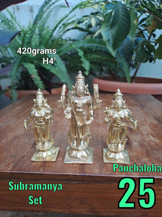 Prasiddh copper idols present Panchaloha idol of Subramanya with valli devasena