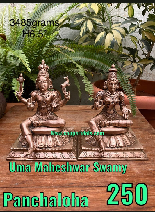 prasiddh copper idols present Panchaloha idol of Uma maheshwara swamy handcrafted