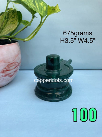 Prasiddh copper idols present handcrafted stone green jade shiva linga