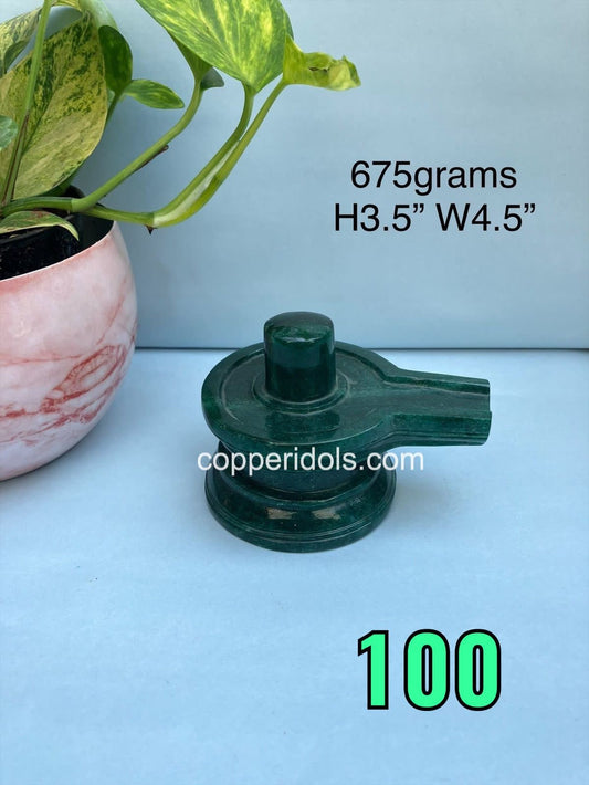 Prasiddh copper idols present handcrafted stone green jade shiva linga