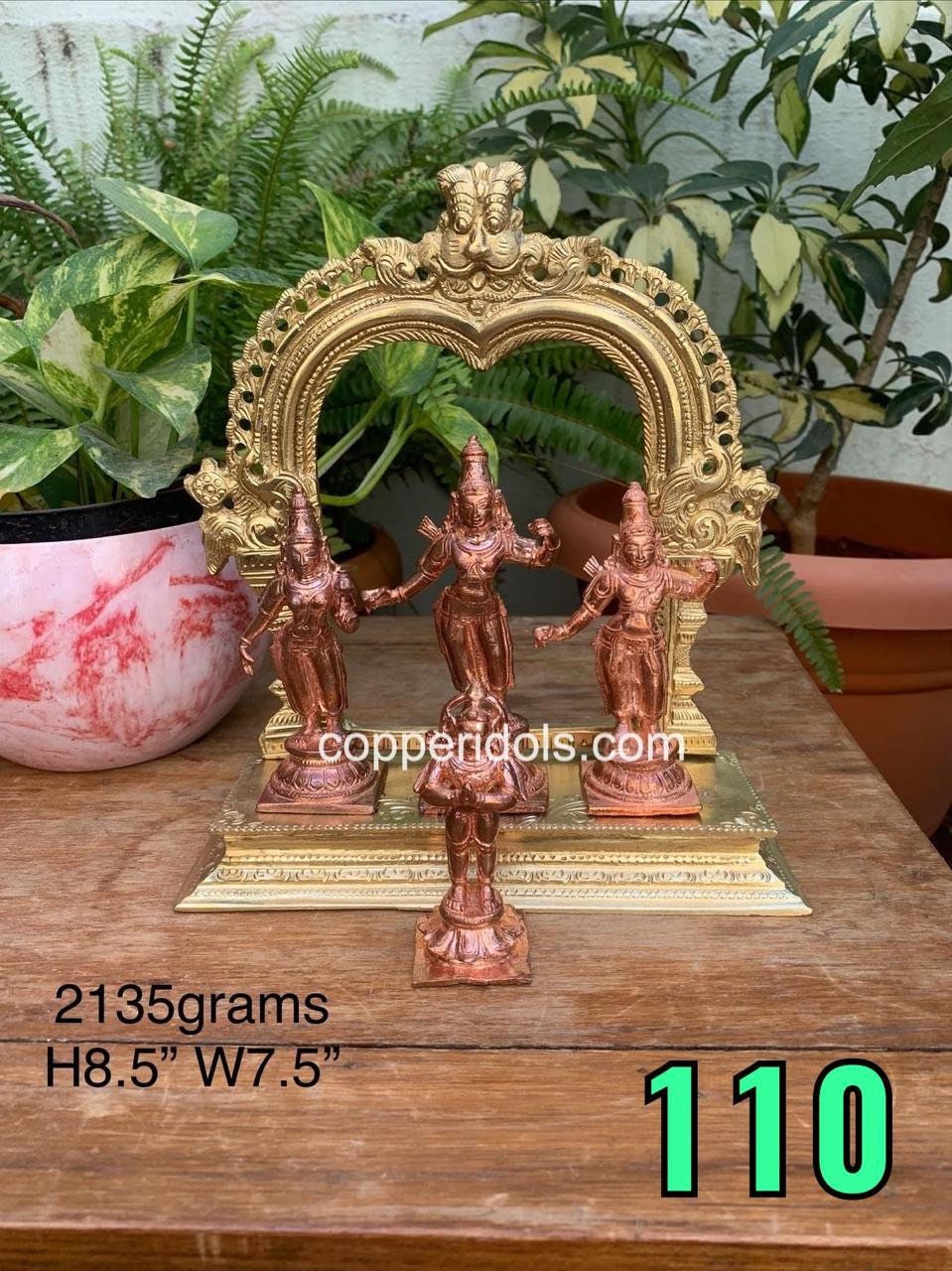 Prasiddh copper idols present copper idol of rama parivara rama set rama Lakshmana sita hanumantha