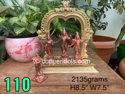 Prasiddh copper idols present copper idol of rama parivara rama set rama Lakshmana sita hanumantha