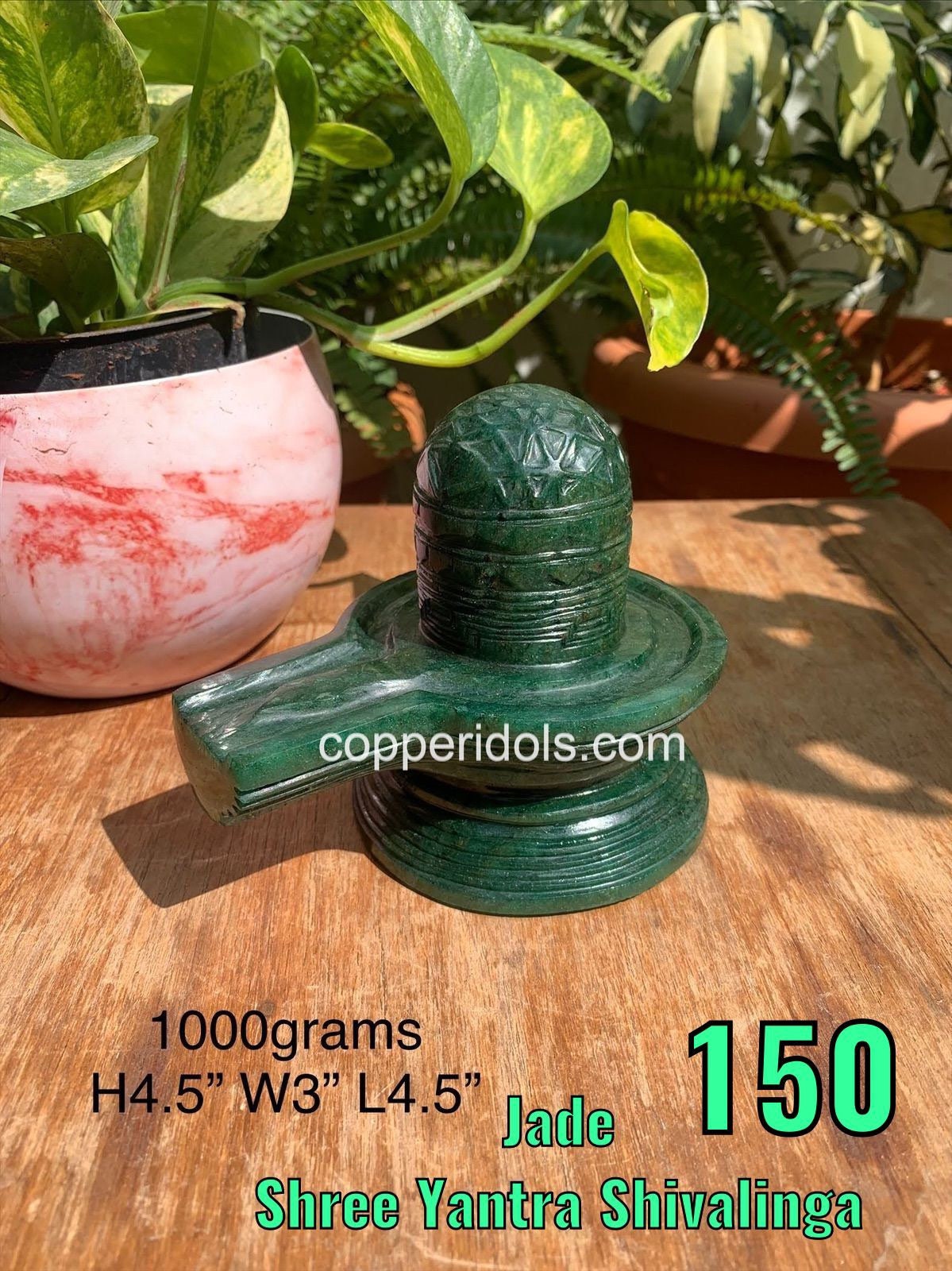 Prasiddh copper idols present handcrafted jade stone shree yantra shivalinga