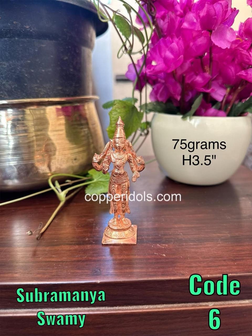 Prasiddh copper idols present copper idol of subramanya swamy ,Murugan,skanda,karthikeya