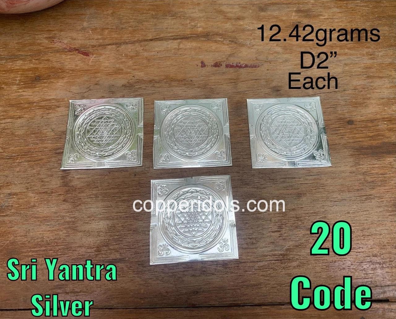 Prasiddh copper idols present silver handcrafted sree yantra