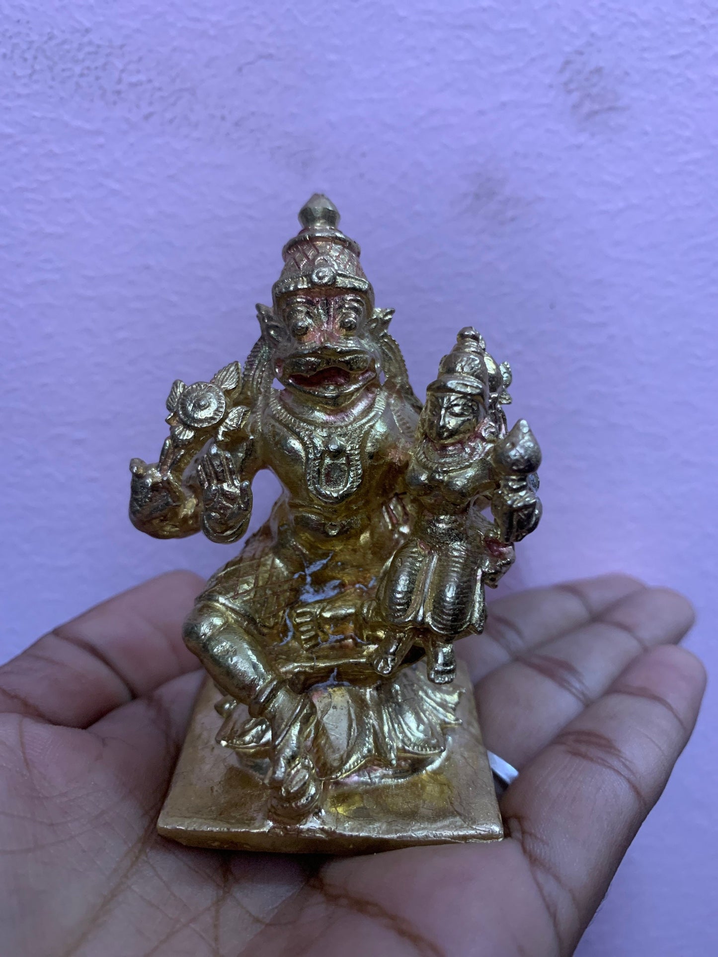 Lord Lakshmi Narasimha copper Idol