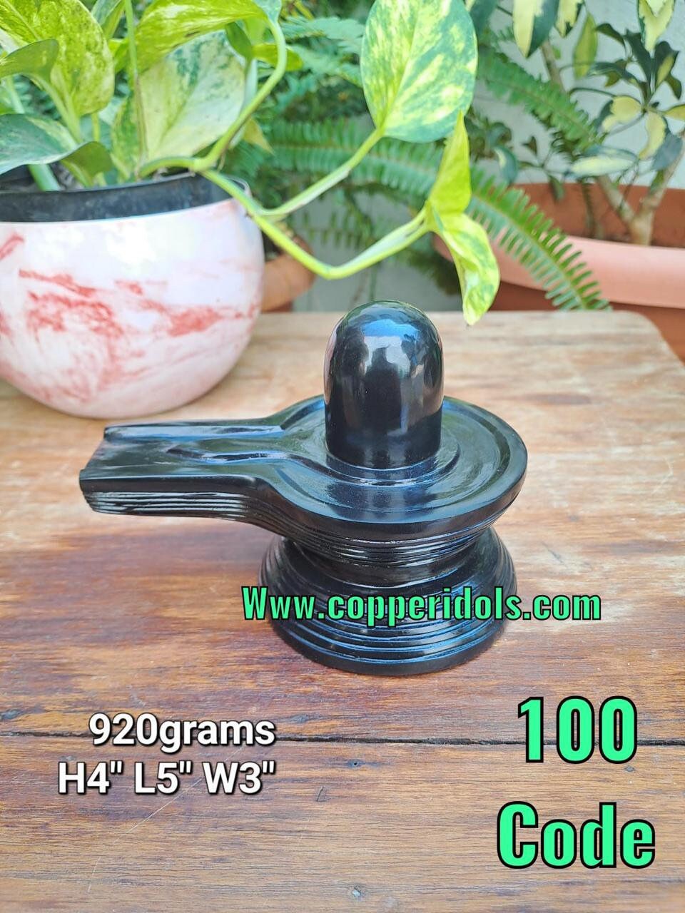 Prasiddh copper idols present black tomoliyan stone shiva linga