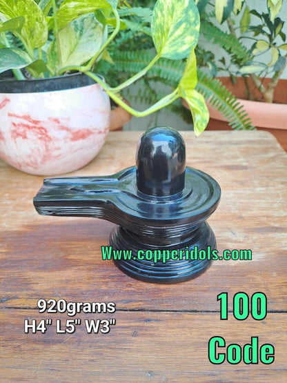 Prasiddh copper idols present black tomoliyan stone shiva linga