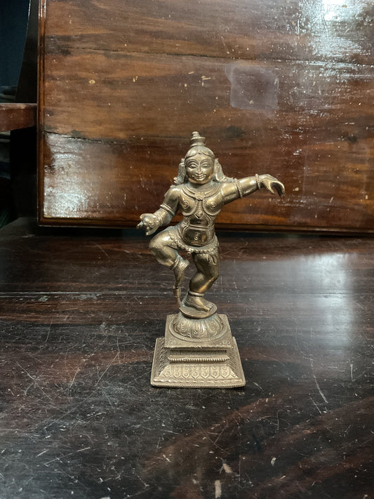 Vintage bronze cast bala Krishna