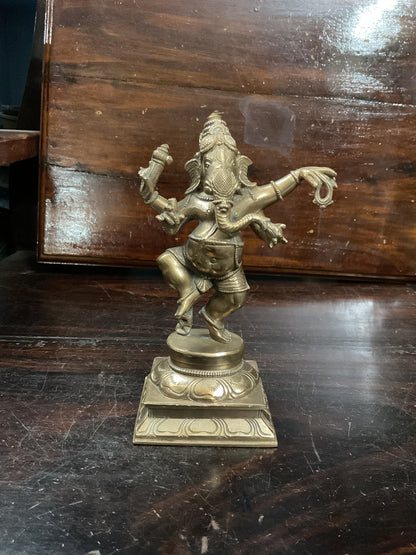 Vintage bronze cast nartana ganesha