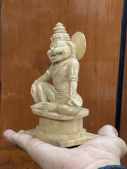 Indian antique store present wooden idol of Ramtek kevala narasimha