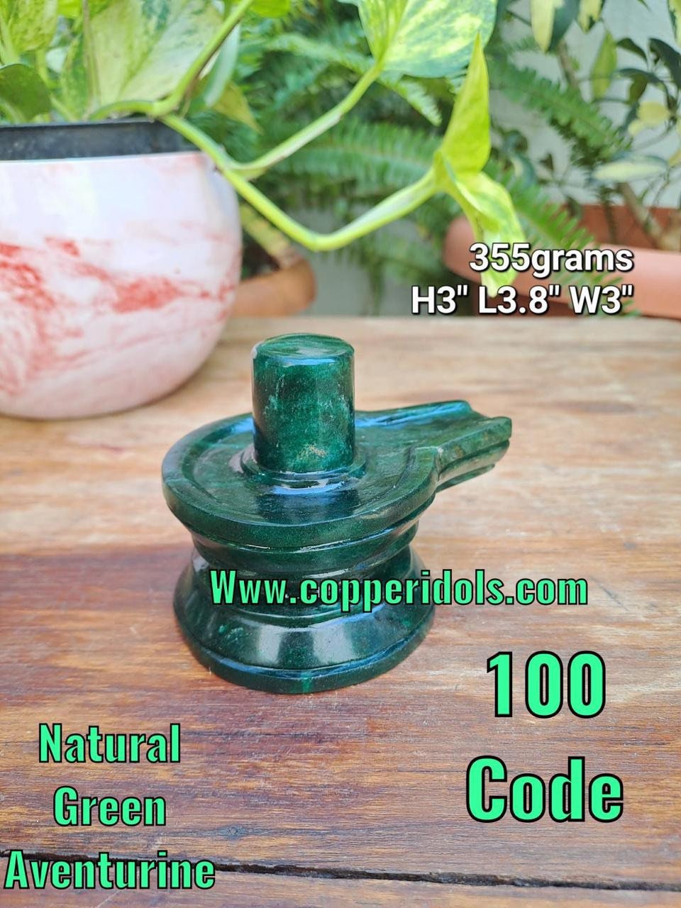 Prasiddh copper idols present green aventurine linga shiva linga stone