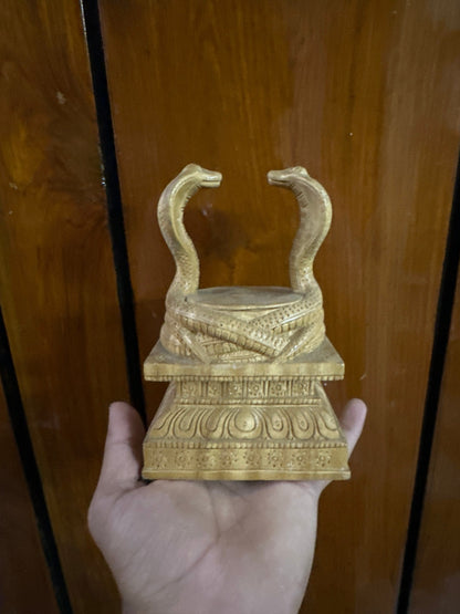 Prasiddh copper idols presents Teak Wooden mandahasana Peeta for placing idols