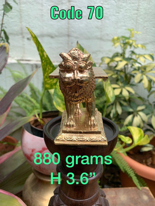 Prasiddh copper idol present brass panchaloha made of simha vahana