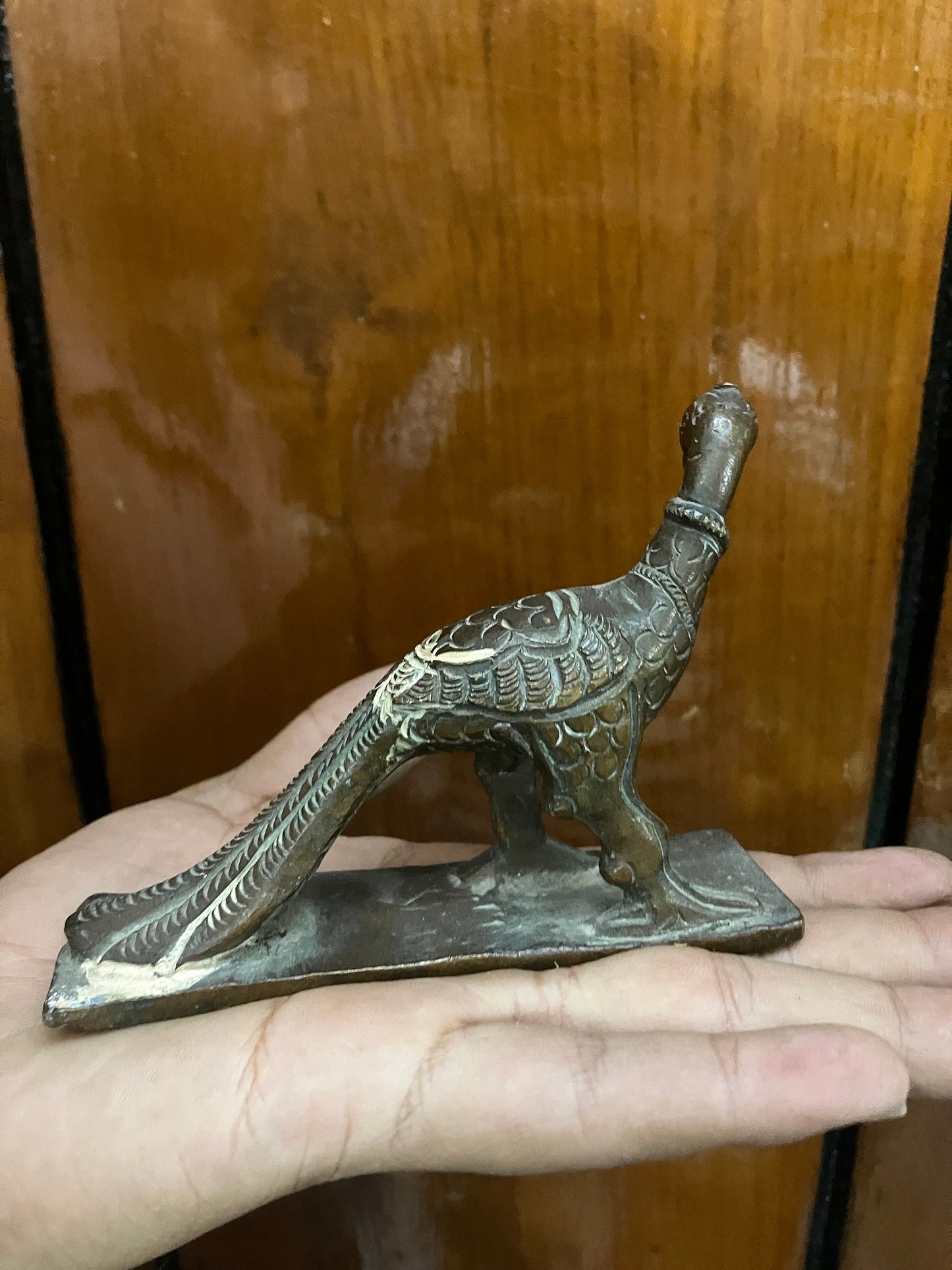 Vintage bronze peacock from South India