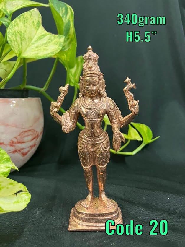 Prasiddh Copper idols presents standing idol of Lord Shiva