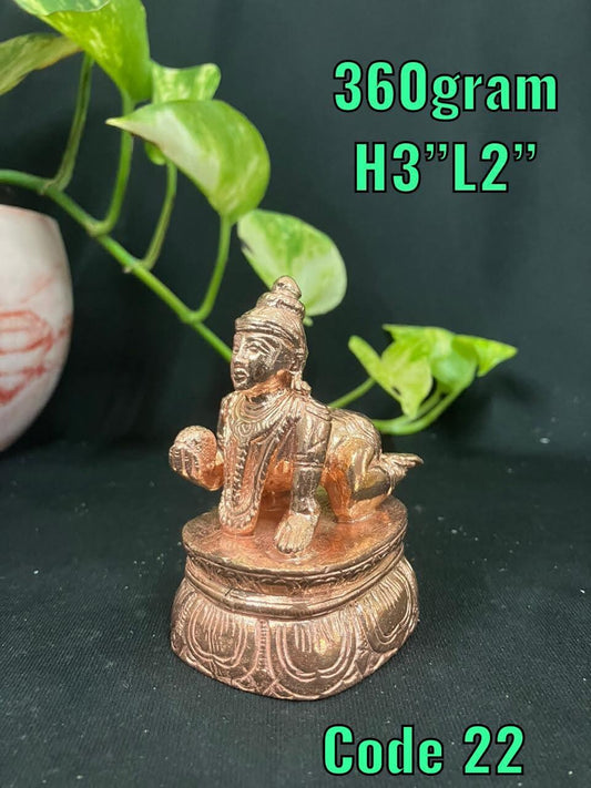 Prasiddh copper idols present copper idol of ambegalu butter ball krishna