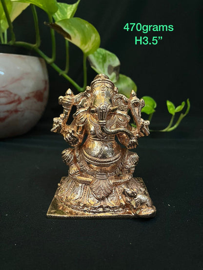 Prasiddh copper idols present copper idol of hoysala style mysore ganesha