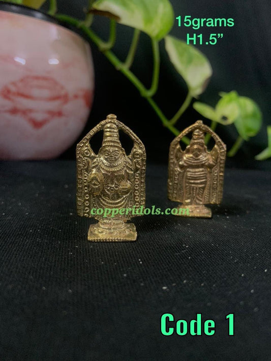 prasiddh copper idol present panchaloha idol of tirupati balaji swamy / venkateshwara swamy( set of 2 )