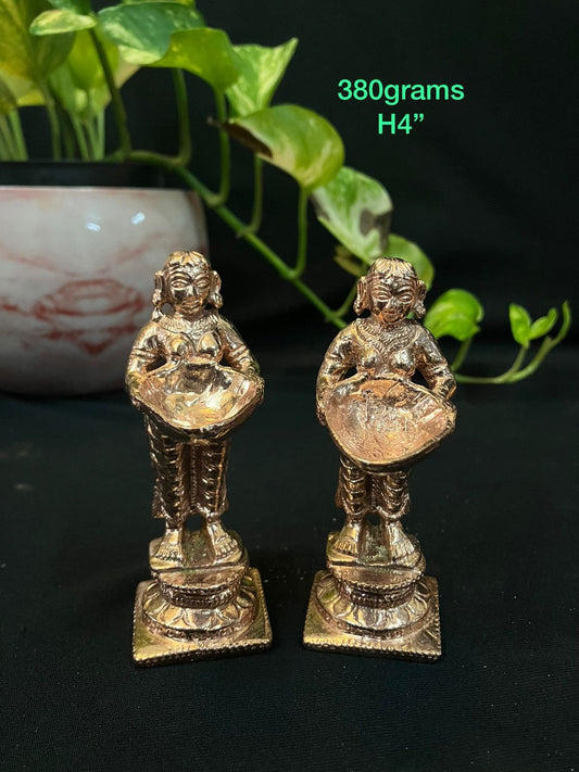 Prasiddh copper idols present copper idol of deepamalli lady lamp