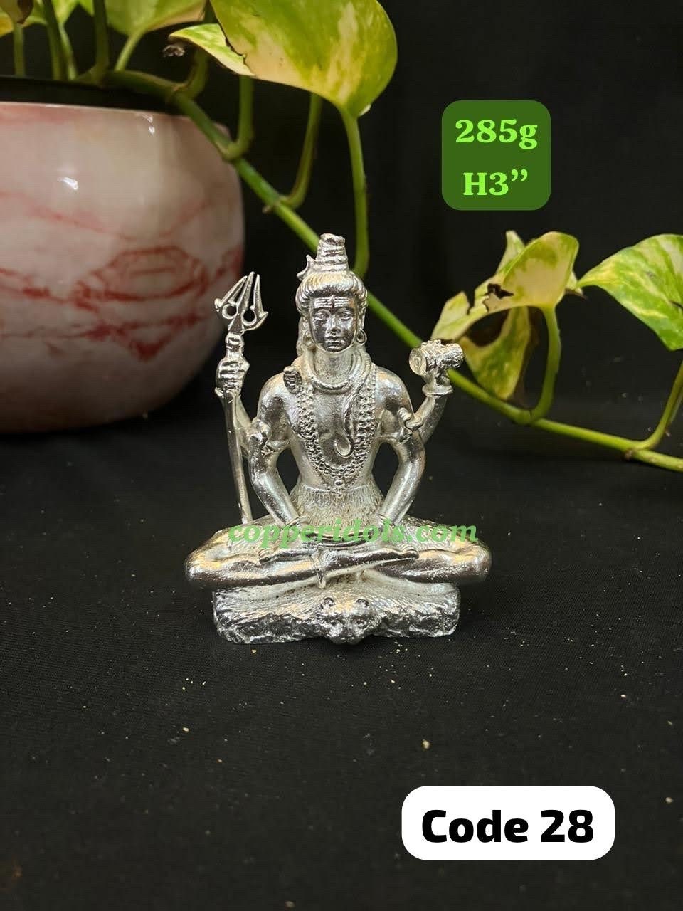 Prasiddh copper idols presents copper on silver plated shiva / mahadeva