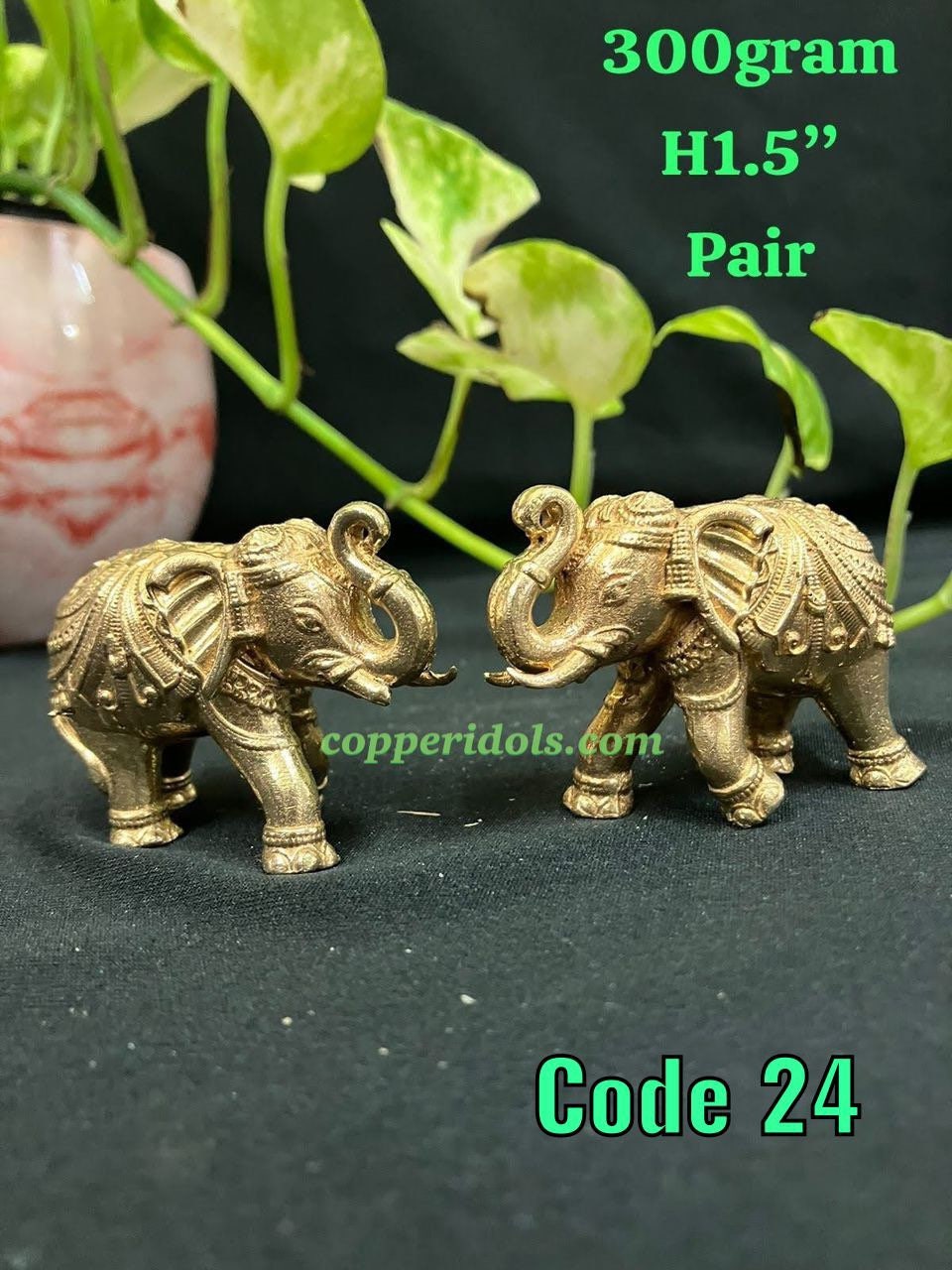 Prasiddh copper idols presents panchaloha idol of elephant pair