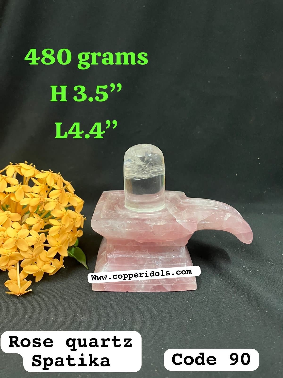 prasiddh copper idols present rose quartz spatika shiva linga