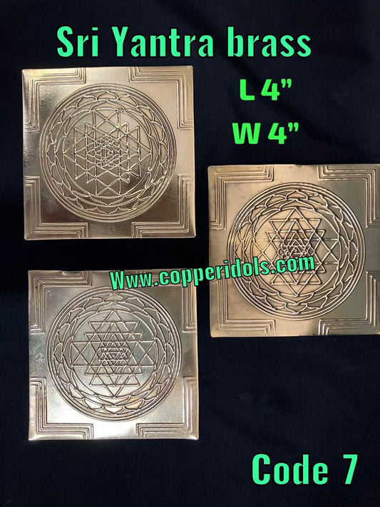 Prasiddh copper idols present brass sri yantra