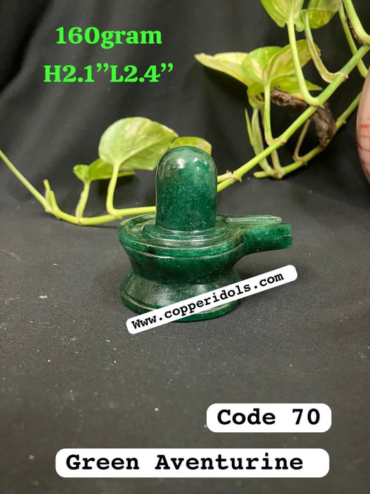 prasiddh copper idols present natural green aventurine shiva linga