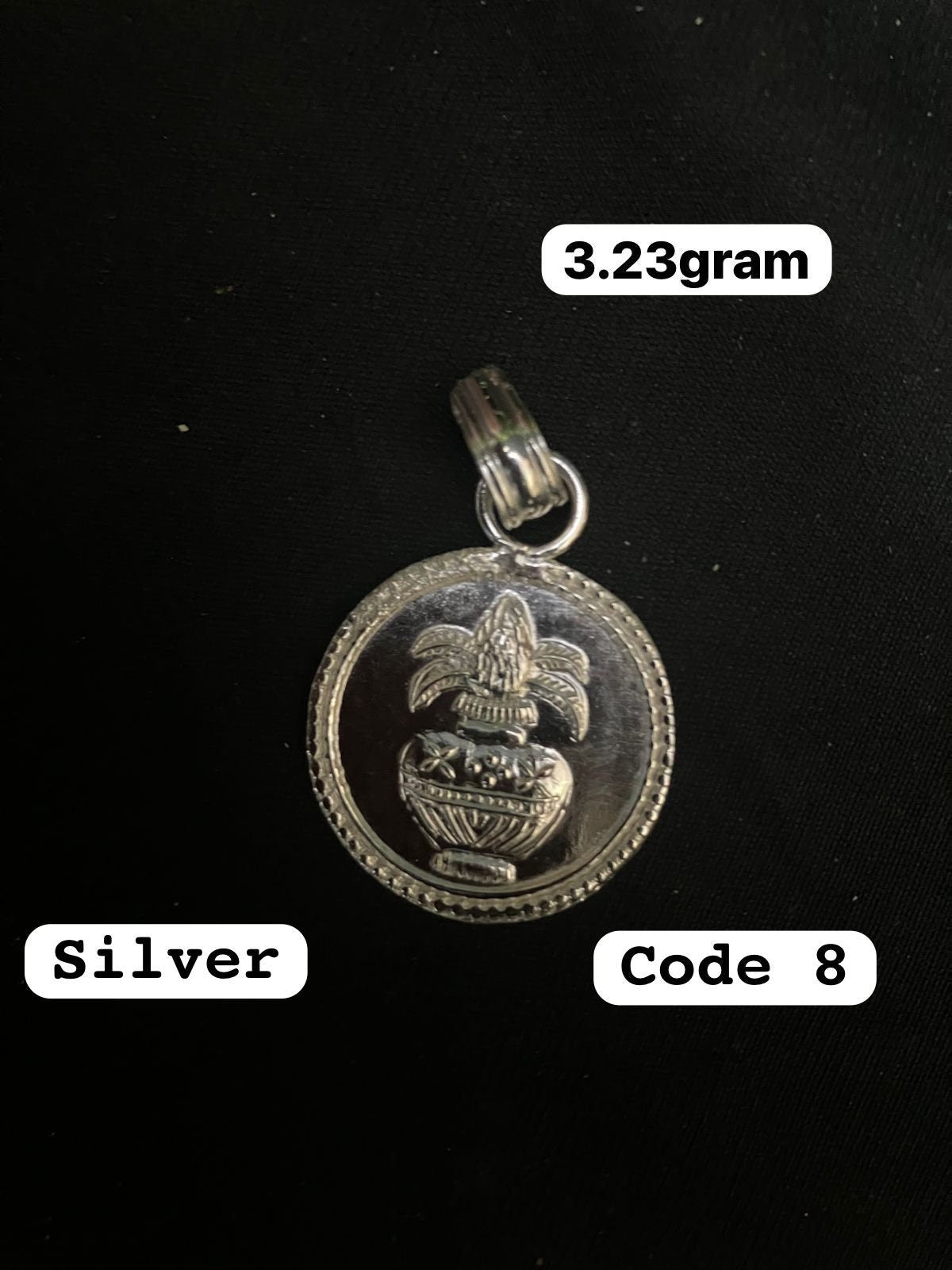 Prasiddh copper idols present silver kalasha pendant