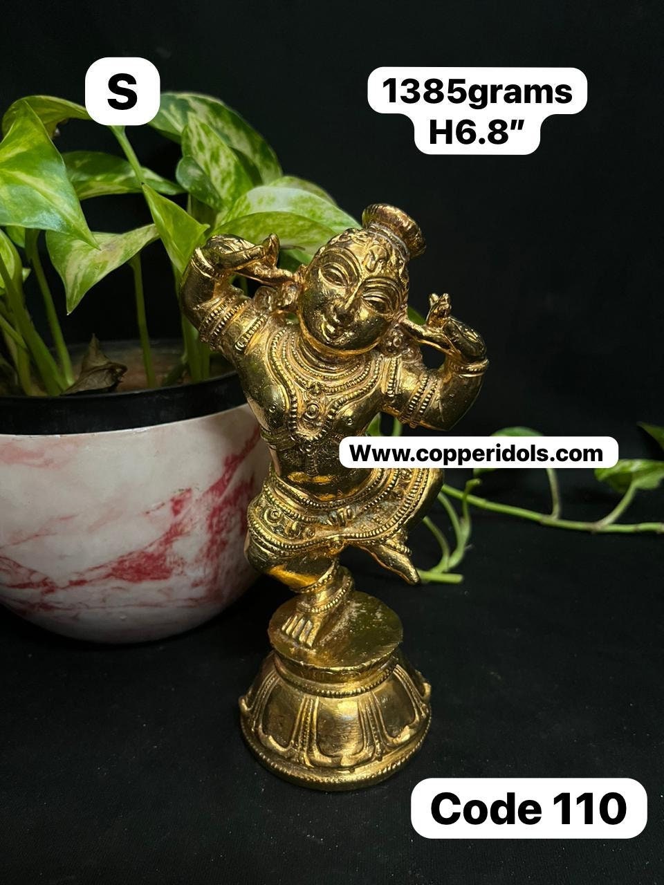 Prasiddh copper idols present panchaloha idol of navaneeta krishna , nartana krishna , dancing krishna