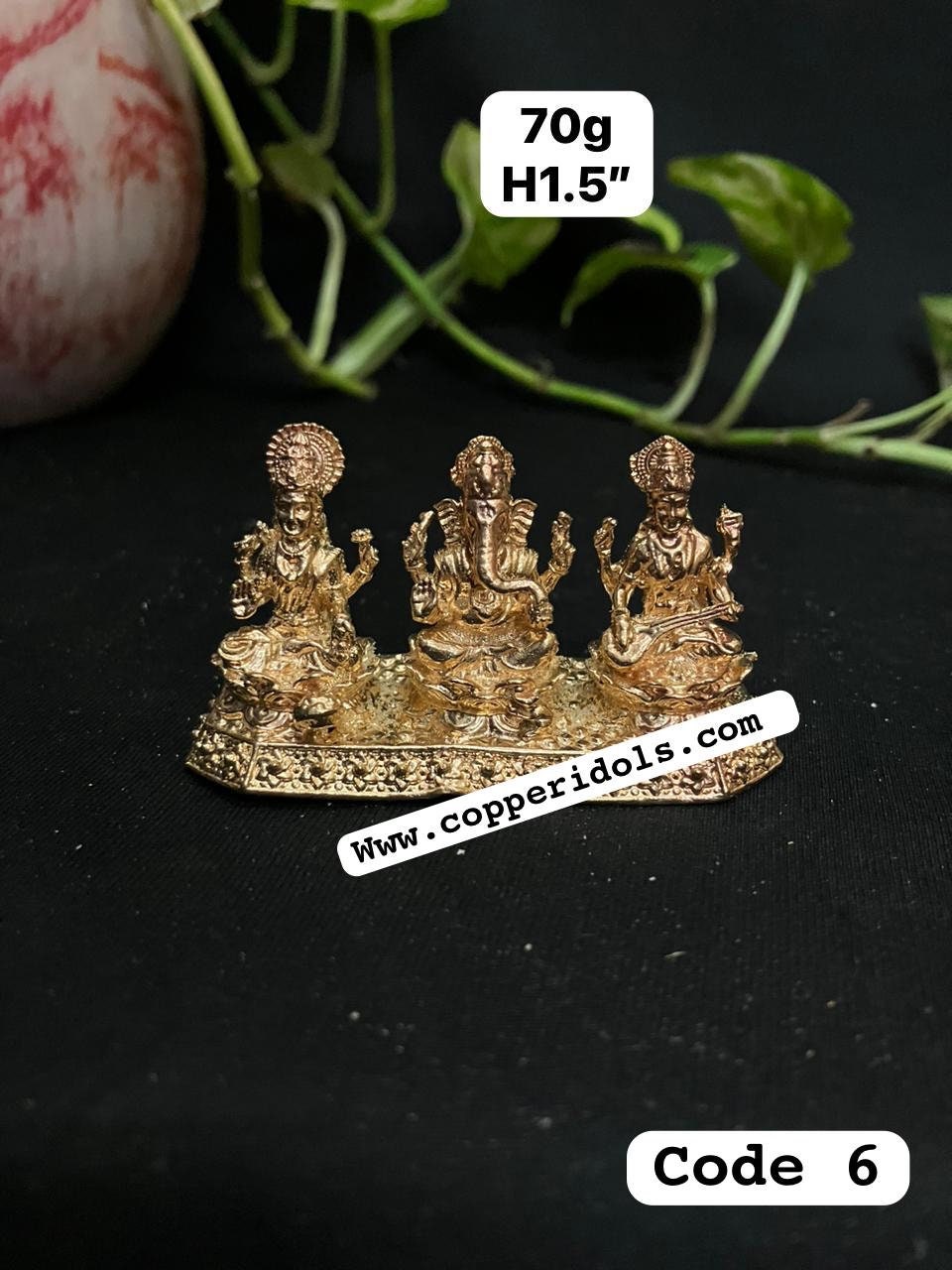 Prasiddh copper idols present panchaloha idol of lakshmi ganesha saraswathi idol