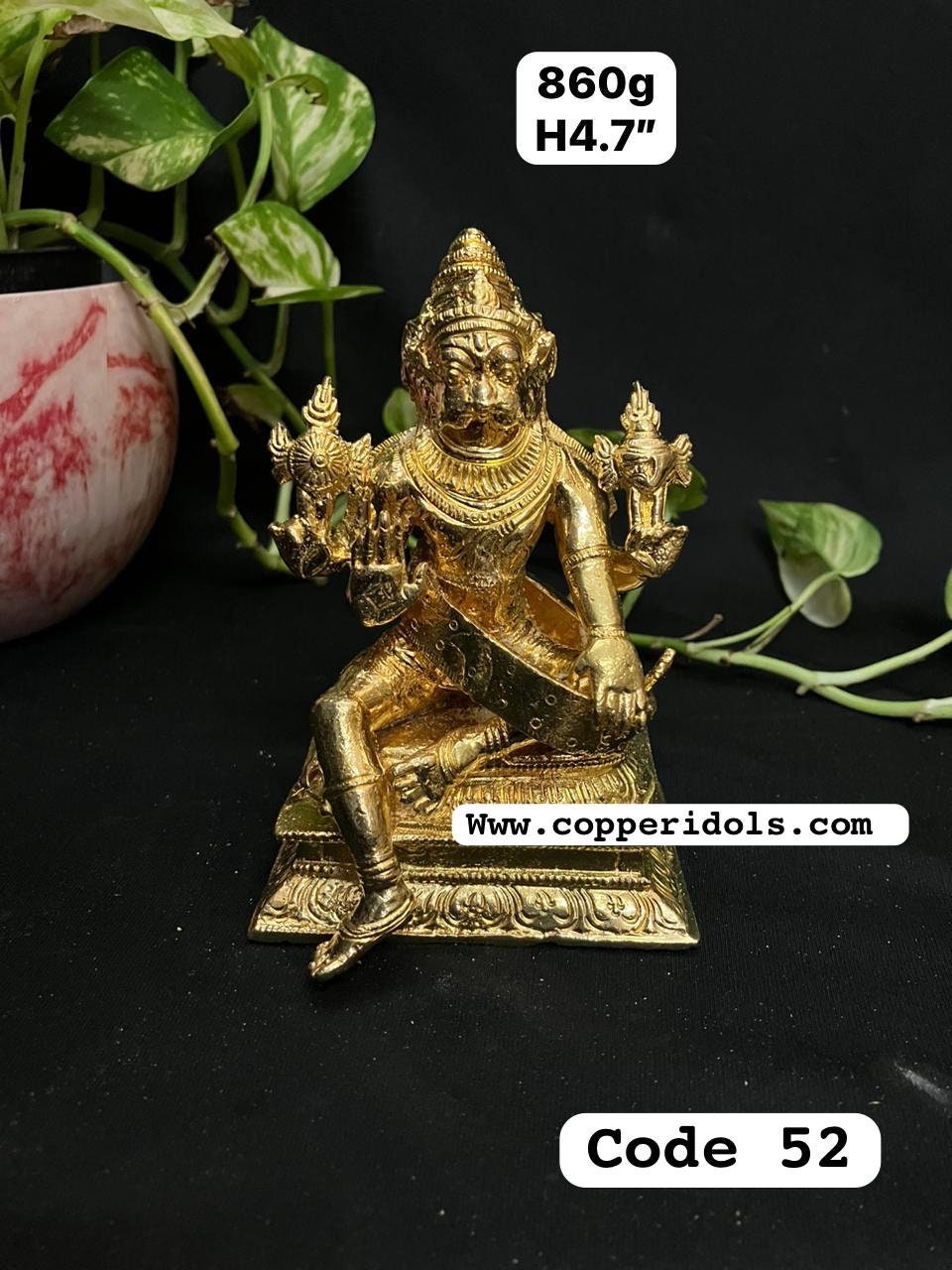 Prasiddh copper idols present panchaloha idol of yoga patu narasimha swamy