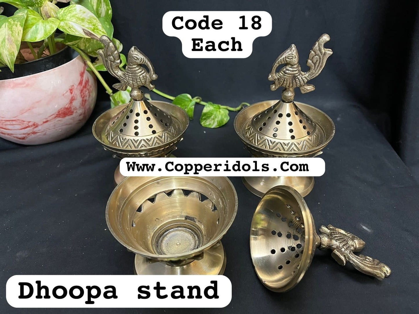 Prasiddh copper idol present brass bird innsence stand