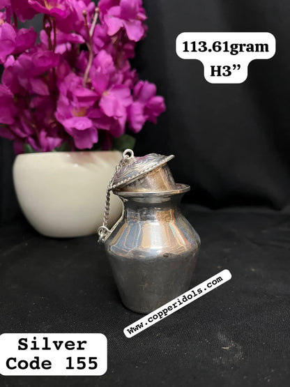 Prasiddh copper idol presents silver pooja pot