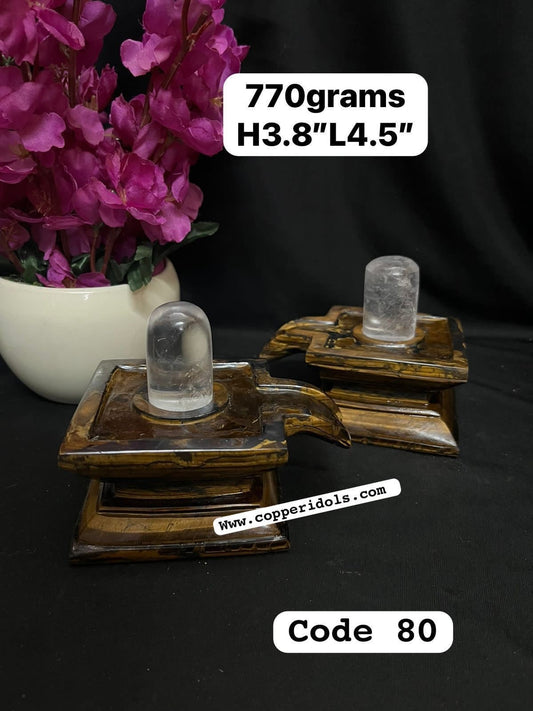 Prasiddh copper idols presents tiger stone shiva linga with spatika