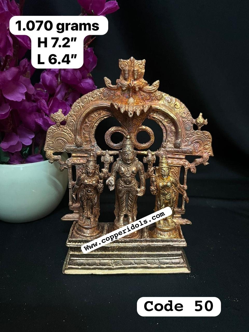 Prasiddh copper idol present copper idol of srinivasa set with peeta brabhavli