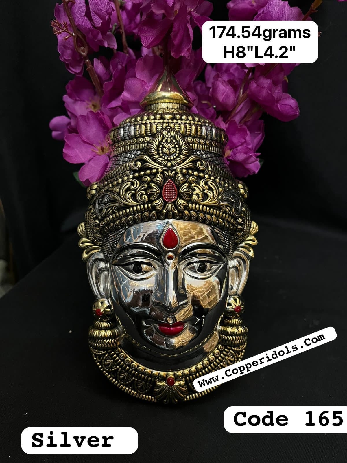 Prasiddh copper idol presens silver idol of gowri face/gouri mukhawada