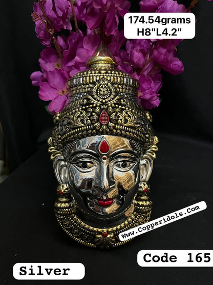 Prasiddh copper idol presens silver idol of gowri face/gouri mukhawada