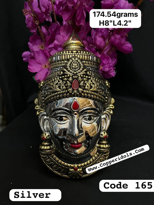 Prasiddh copper idol presens silver idol of gowri face/gouri mukhawada